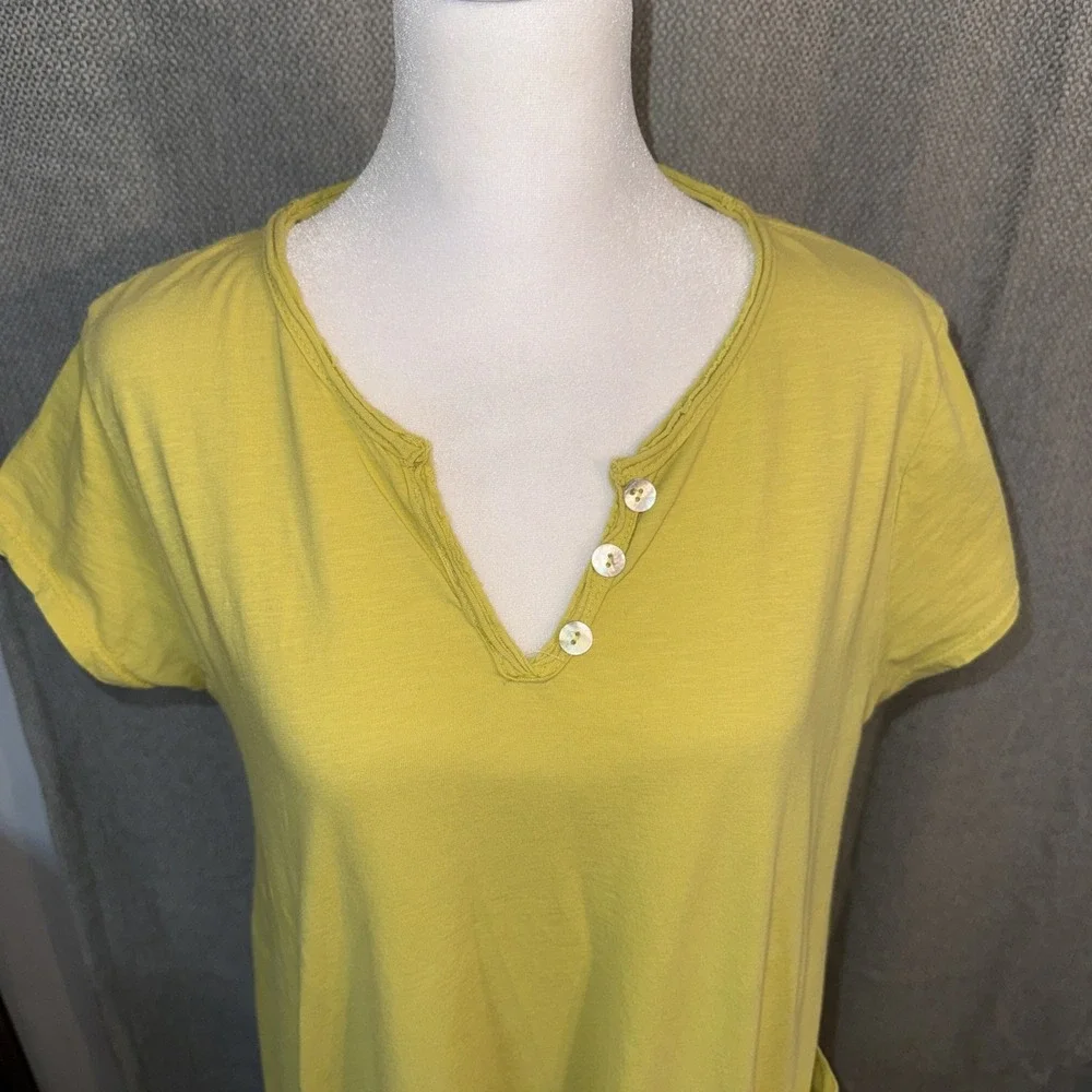 Made In Italy Midi Dress Women's Size Medium Citrine Yellow Mixed Media Boho‎